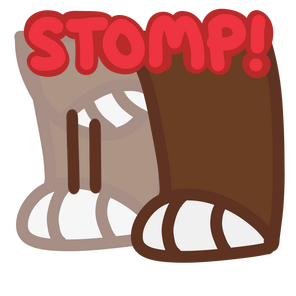 stomping brown and white cat paws