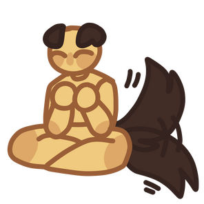 dark brown dog tail wag